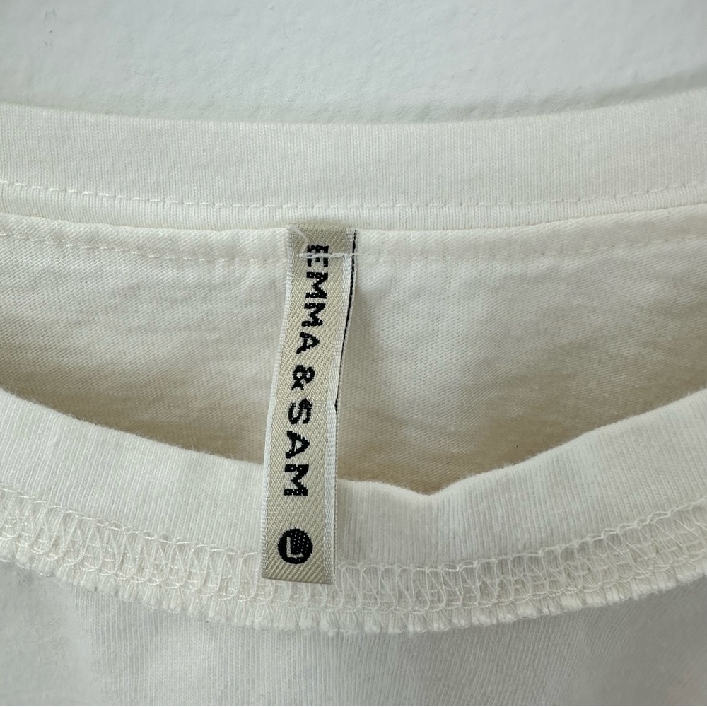 Emma & Sam Off the Shoulder Cropped Tee - Picture 2 of 5